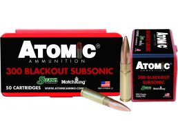 Atomic Ammunition Subsonic 220 gr Hollow Point Boat Tail MatchKing .300 Blackout Ammo, 50/box - 465