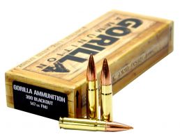 Gorilla Ammunition Troop 147 gr Full Metal Jacket .300 Blackout Ammo, 20/box - GA300147FMJ