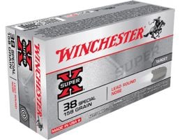Winchester Ammunition Super-X 158 gr Lead Round Nose .38 Spl Ammo, 50/box - X38S1P
