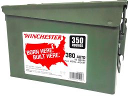 Winchester Ammunition USA 95 gr Full Metal Jacket .380 Auto Ammo, 350/box - WW380C