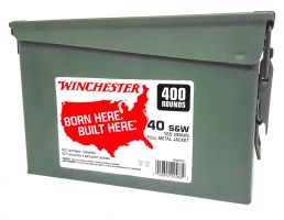Winchester Ammunition USA 165 gr Full Metal Jacket Truncated-Cone .40 S&W Ammo, 400/box - WW40C