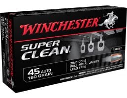 Winchester Ammunition Super Clean 165 gr Full Metal Jacket .45 Auto Ammo, 50/box - W45LF