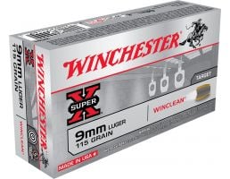 Winchester Super-X 9mm Ammo 115 Grain WinClean, 50rds - WC91