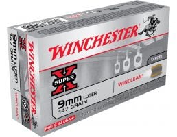 Winchester Super-X 9mm Ammo 147 Grain WinClean, 50rds - WC93