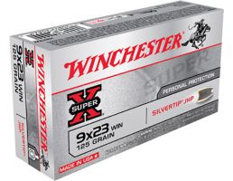 Winchester Ammunition Super-X 125 gr Silvertip Jacketed Hollow Point 9x23mm Win Ammo, 50/box - X923W