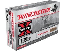 Winchester Ammunition Power Max Bonded 180 gr Rapid Expansion, Protected Hollow Point .308 Win Ammo, 20/box - X3086BP