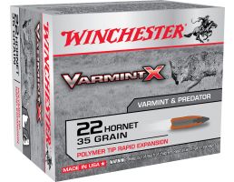 Winchester Ammunition Varmint-X 35 gr Rapid Expansion .22 Hornet Ammo, 20/box - X22P