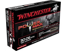 Winchester Ammunition Power Max Bonded 180 gr Rapid Expansion, Protected Hollow Point .30-06 Spfld Ammo, 20/box - X30064BP