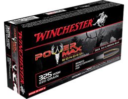 Winchester Ammunition Power Max Bonded 220 gr Rapid Expansion, Protected Hollow Point .325 WSM Ammo, 20/box - X325WSMBP