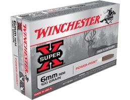 Winchester Ammunition Super-X 100 gr Power-Point 6mm Rem Ammo, 20/box - X6MMR2
