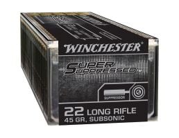 Winchester Ammunition Super Suppressed 45 gr Lead Round Nose .22lr Ammo, 100/box - SUP22LR