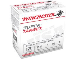 Winchester Ammunition Super Target Steel Shot Target Load 2.75" 12 Gauge Ammo 7, 25/box - TRGT12S7