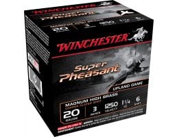 Winchester Ammunition Super Pheasant HV High Brass 3" 20 Gauge Ammo 6, 25/box - X203PH6