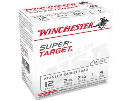 Winchester Ammunition Super Target Xtra-Lite 2.75" 12 Gauge Ammo 9, 25/box - TRGTL129