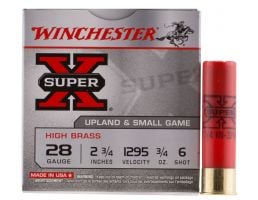 Winchester Ammunition Super-X High Brass 2.75" 28 Gauge Ammo 6, 25/box - X286