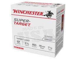 Winchester Ammunition Super Target 2.75" 12 Gauge Ammo 7-1/2, 25/box - TRGT11507