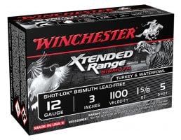 Winchester Ammunition Xtended Range Bismuth Shot-Lok 3" 12 Gauge Ammo 5, 10/box - XRB1235