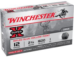 Winchester Ammunition Super-X Rifled Slug Hollow Point 2.75" 20 Gauge Ammo, 15/box - X20RSM5VP