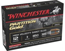 Winchester Ammunition Partition Gold HV Sabot Slug 3" 12 Gauge Ammo, 5/box - SSP123