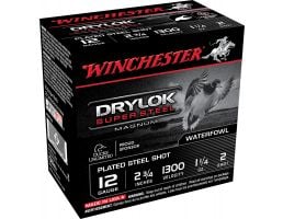 Winchester Ammunition Drylock Super Steel Magnum 2.75" 12 Gauge Ammo 2, 25/box - XSM122