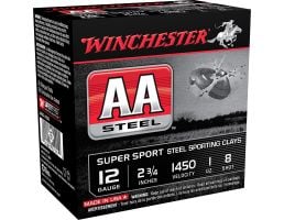 Winchester Ammunition AA Steel 2.75" 12 Gauge Ammo 8, 25/box - AASCL12S8