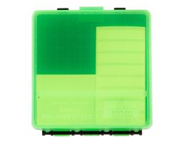 MTM Case Gard P-100 100 Round Flip-Top Ammo Box, 1.2" OAL, Clear Green/Black - P100916T