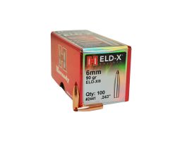 Hornady ELD-X 6mm 90 gr BT Rifle Bullet, 100/box - 2441