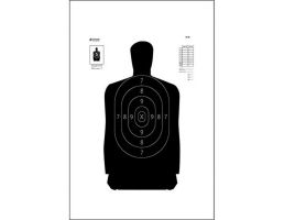 Action Target Law Enforcement 17.5" x 23" Silhouette B-34 Qualification Target, Black, 100/box - B-34-100