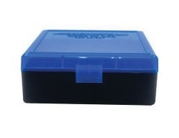 Berrys Bullets 003 .38 Spl/357 Mag 100 Round Flip-Top Ammo Box, Blue/Black - 95182