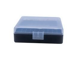 Berrys Bullets .22lr 100 Round Flip-Top Ammo Box, Clear/Black - 63600