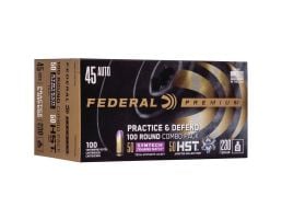 Federal Practice & Defend 230 gr HSTJHP/TSJ .45 Auto Ammo, 100/pack - P45HST2TM100