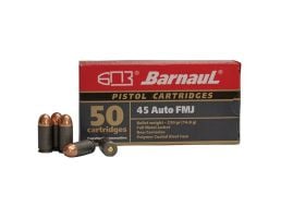 Barnaul Ammunition 230 gr FMJ .45 ACP Ammo, 50/box - BRN45AUTOFMJ230