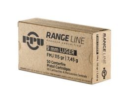 Prvi Partizan Range Line 115 gr FMJ 9mm Ammo, 50/box - PPR9