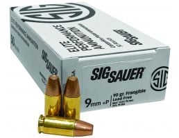 SIG Sauer 90 Grain LFF 9mm Luger +P Ammo, 50rds/box