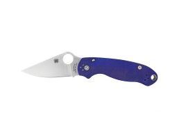 Spyderco Para 3 2.95" Plain Edge Folding Knife, Dark Blue - C223GPDBL