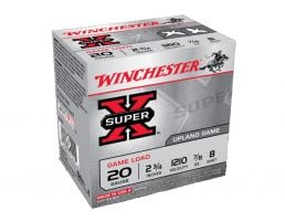 Winchester 20ga 2.75" 7/8oz #7.5 Super-X Shotshell Ammunition, 25 Rounds - XU208