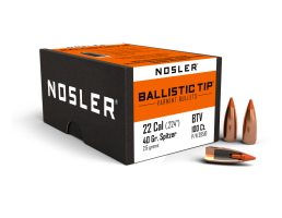 Nosler 22 Caliber (.223) 40 Grain Ballistic Tip Varmint Spitzer Projectile, Box of 100 - 39510