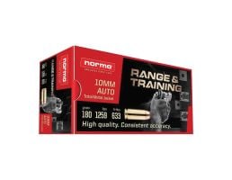 Norma Range/Training 10mm 180 gr TMJ 50rds Handgun Ammo for Accurate Practice - 801105383