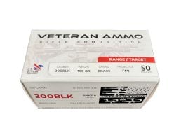 Hyperion Munitions Veteran .300 AAC Blackout 150 gr FMJ 50rds Rifle Ammo for Tactical Applications - HMBX300BLK15050