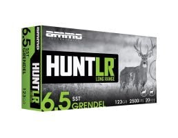 Ammo Inc Hunt Long Range 6.5 Grendel 123 gr SST 20rds Rifle Ammo for Ultimate Precision and Long-Range Hunting - 65GR123SSTA20