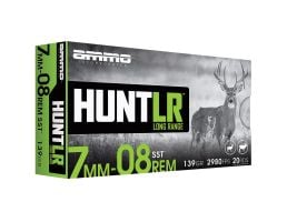 Ammo Inc Hunt Long Range 7mm-08 Remington 139 gr SST 20rds Rifle Ammo for High-Impact Shock Tip and Accurate Shots - 7MM08139SSTA20