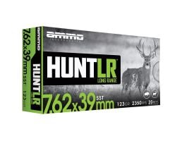 Ammo Inc Hunt Long Range 7.62x39mm 123 gr SST 20rds Rifle Ammo for Reliable Shock Tip and Tactical Long-Range - 76239123SSTA20