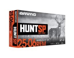 Ammo Inc Hunt .25-06 Remington 117 gr SP 20rds Rifle Ammo for Big Game - 2506117SPA20