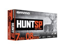 Ammo Inc Hunt 7mm-08 Remington 139 gr SP 20rds Rifle Ammo for Versatile Hunting - 7MM08139SPA20