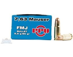 PRVI Partizan 7.63 Mauser 85gr FMJ Ammunition 50rds - PP-R7.2