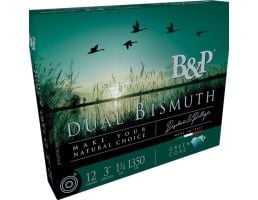 B&P Dual Bismuth 12 Gauge 3" #4/#3 1-1/4 oz 10rds Shotshell - Premium Hunting Shell - 12B4DB43
