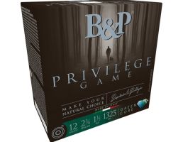 B&P Privilege Game 12 Gauge 2-3/4" #5 1-1/5 oz 25rds Shotshell - Premium Upland Game Load - 12B15PG5
