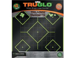 TruGlo Tru See 12" x 12" Self-Adhesive 5-Diamond Target, Fluorescent Green/Black, 12/pack - TG14A12