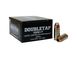 DoubleTap Ammunition 9mm 124 gr JHP 20rds Handgun Ammo for Effective Self-Defense - 9MM124HP20