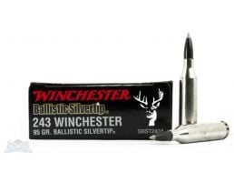 Winchester 243 95gr Ballistic Silvertip Rifle Ammunition 20trds - SBST243A